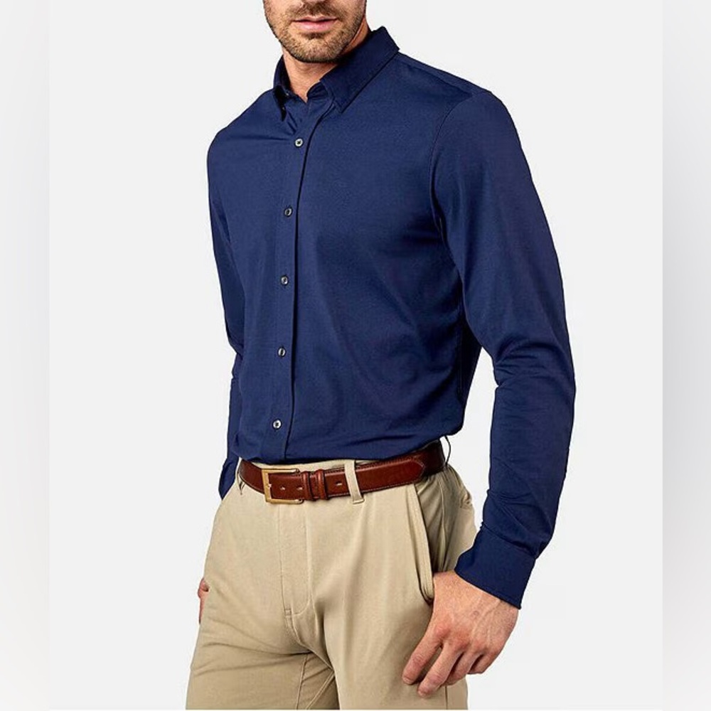RHONE Commuter Button Down Shirt - Navy Blue